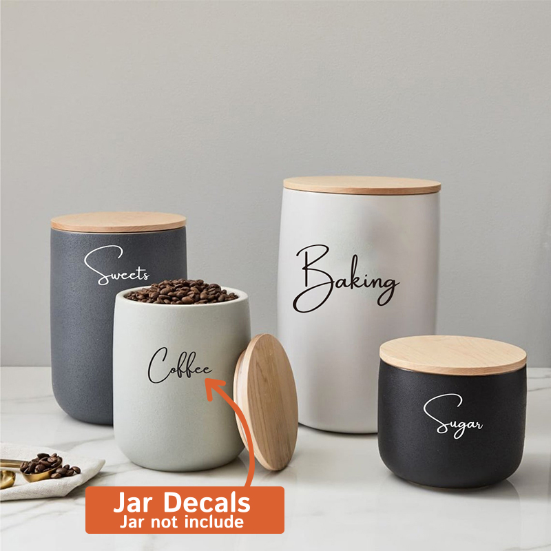 Kitchen Baking Organization - Decal Only 8Pcs Kitchen Organization Canister