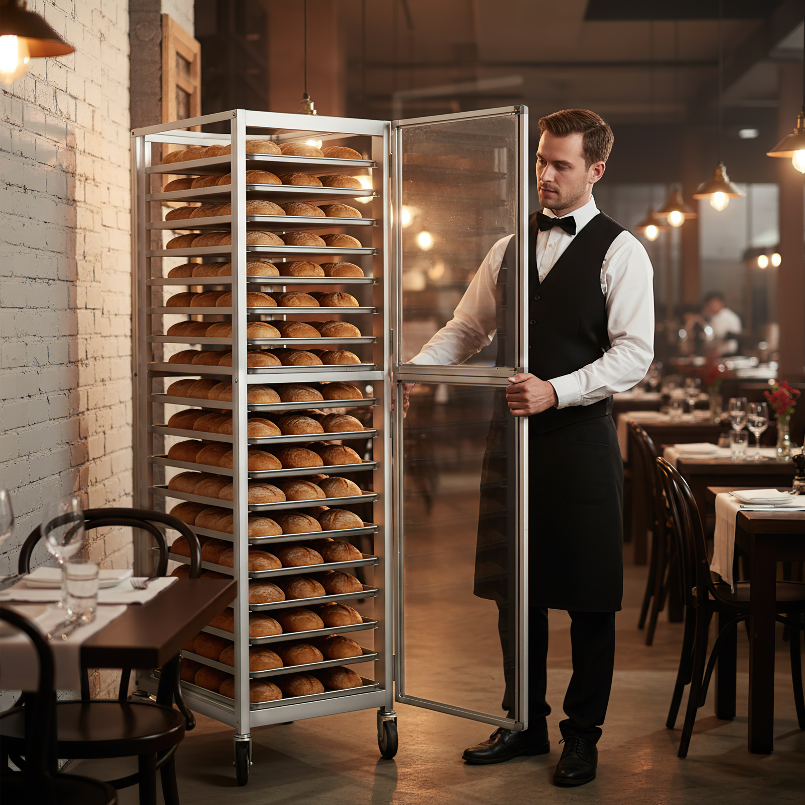 Kitchen Baking Cart - 18 Tiers Bun Rack with Wheels