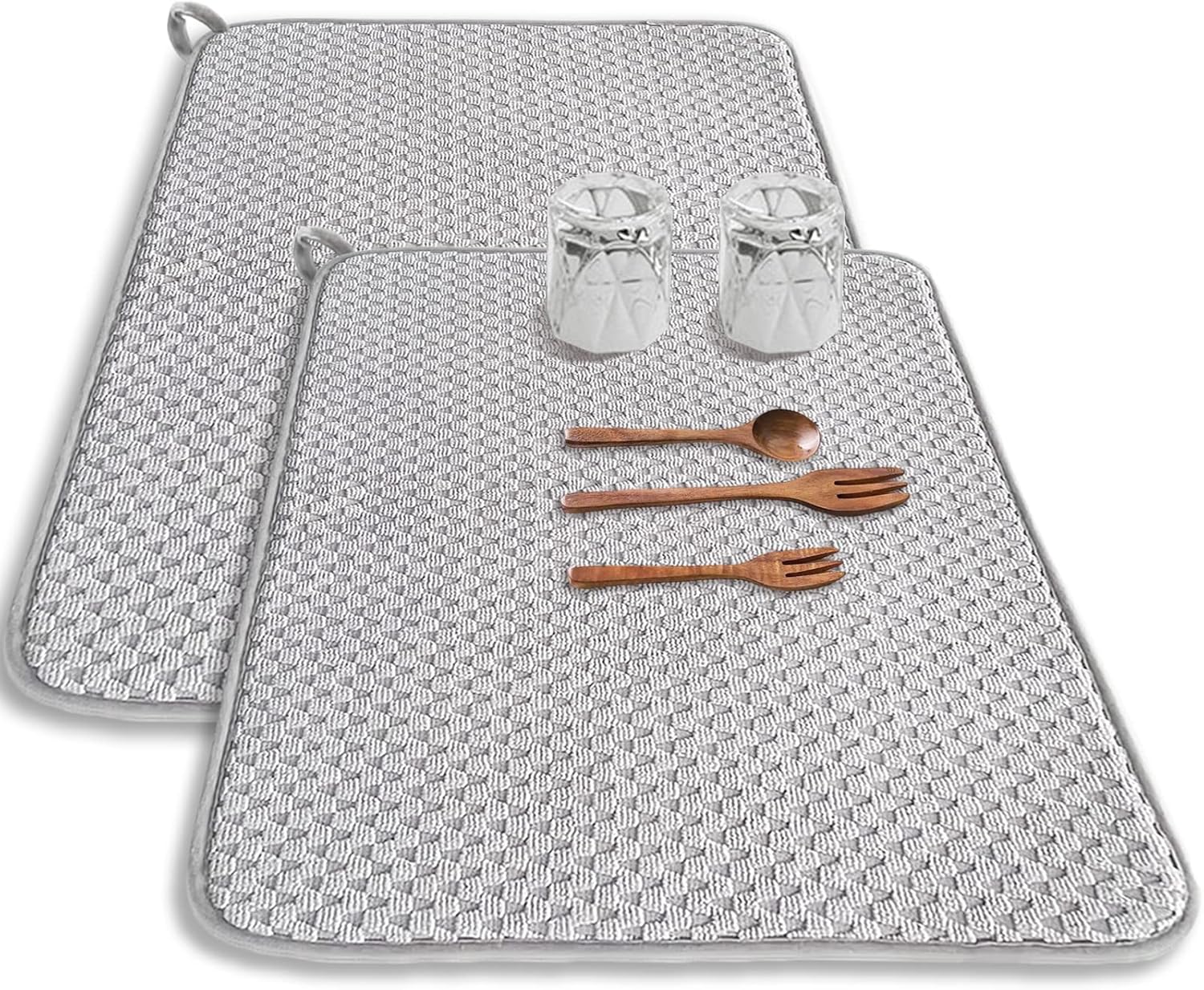 Kitchen Baking Counter - 2-Pack microfiber tableware drying mat, 24