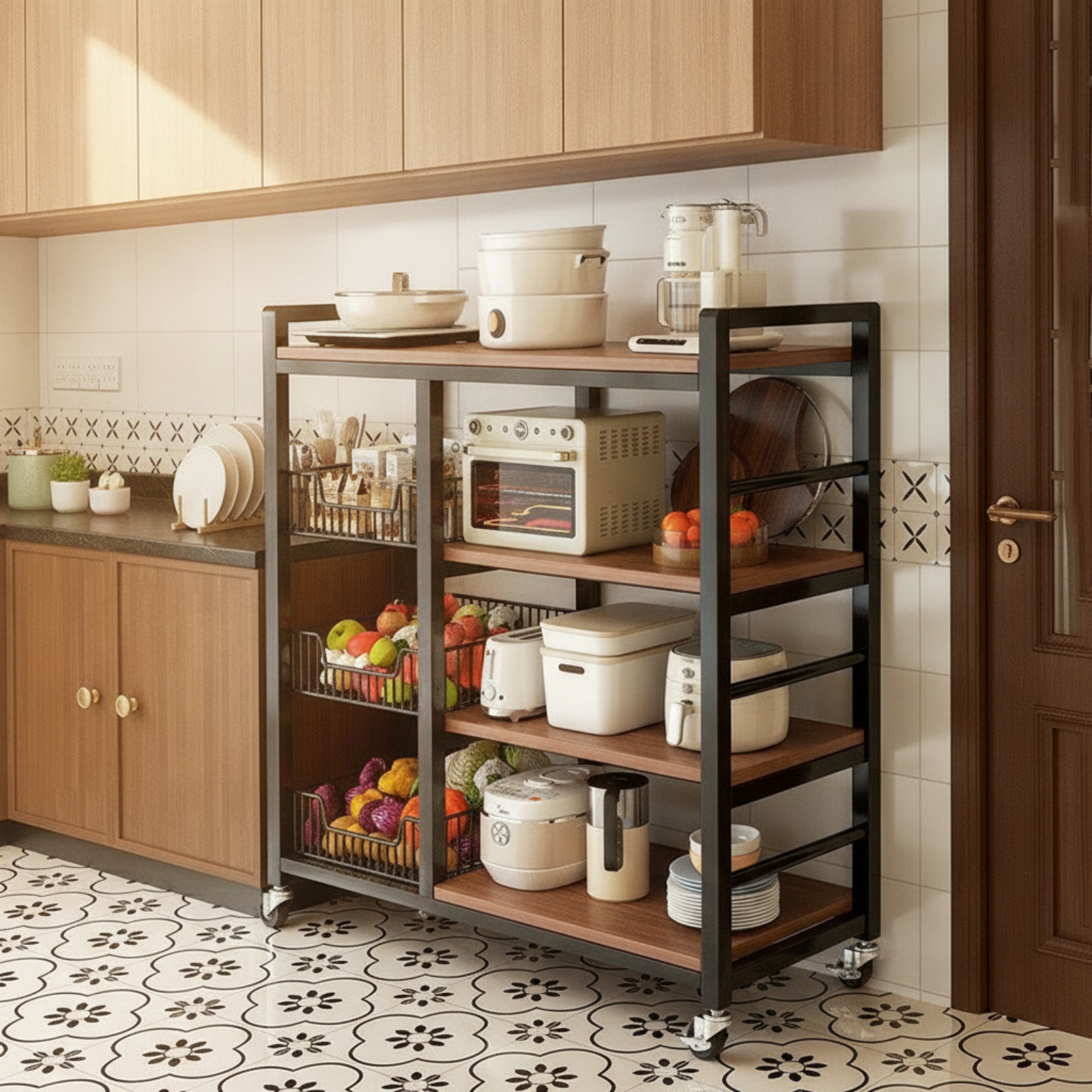 Kitchen Storage Rack Versatile - огляд і ціна Kitchen Baking Cart