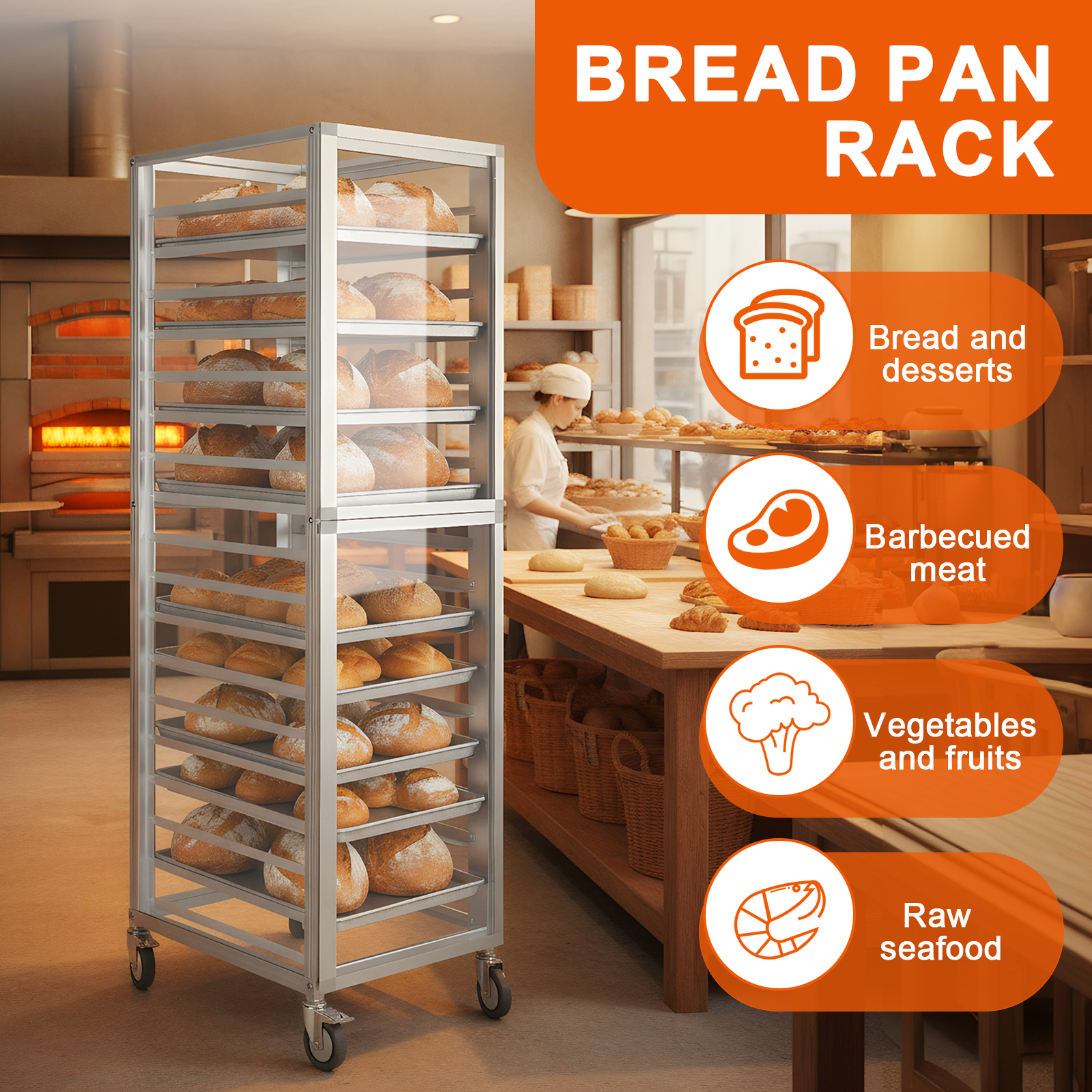 18 Tiers Commercial Bakery Rac - огляд і ціна Kitchen Baking Cart