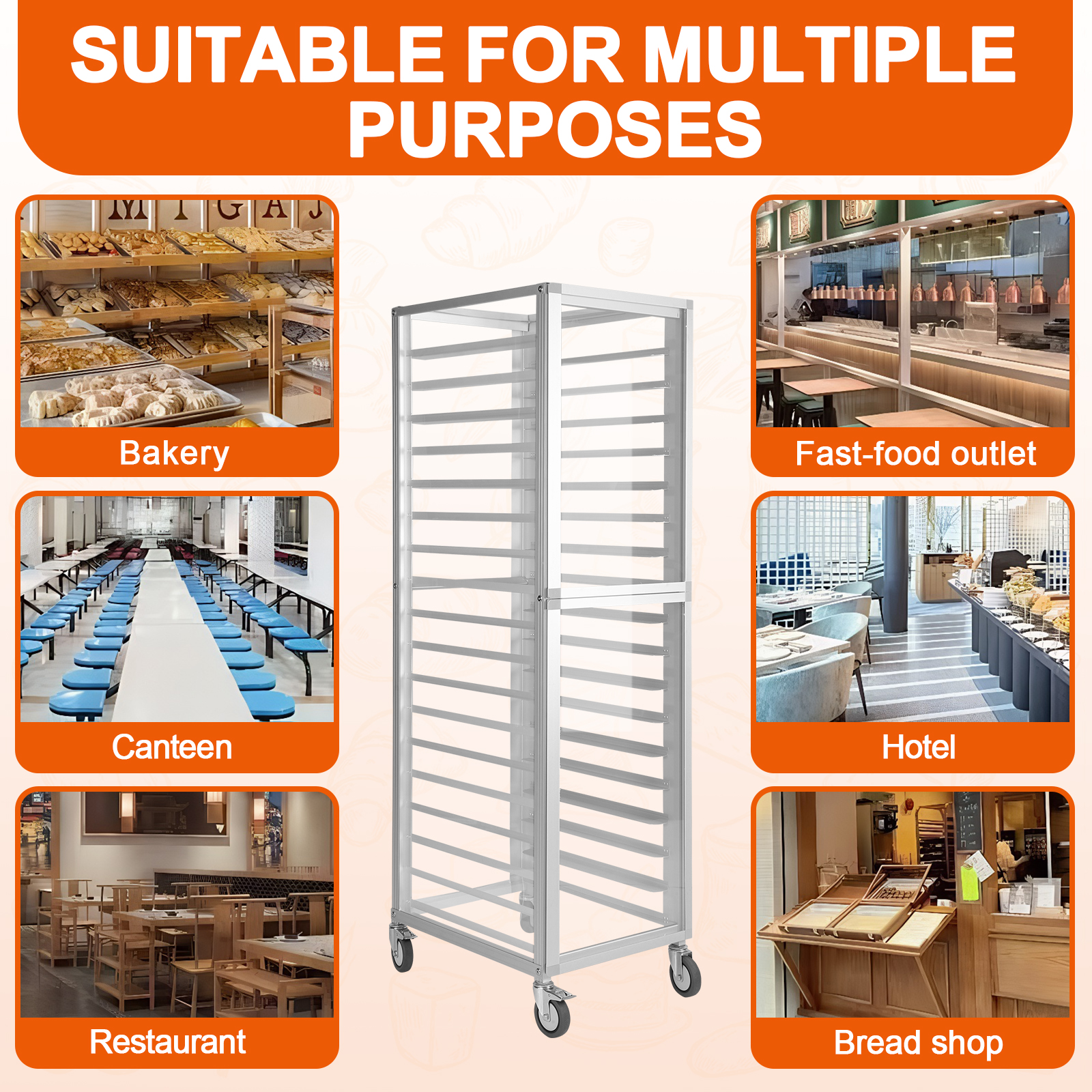 18 Tiers Rolling Bakers Rack w - огляд і ціна Kitchen Baking Cart