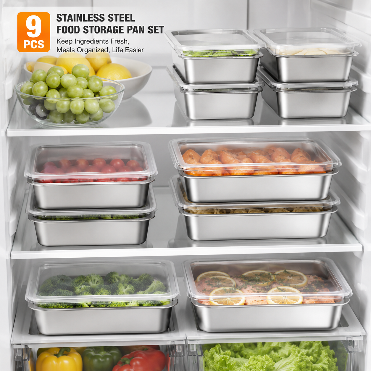 6PCS Stainless Steel Food Stor - огляд і ціна Kitchen Baking Organization