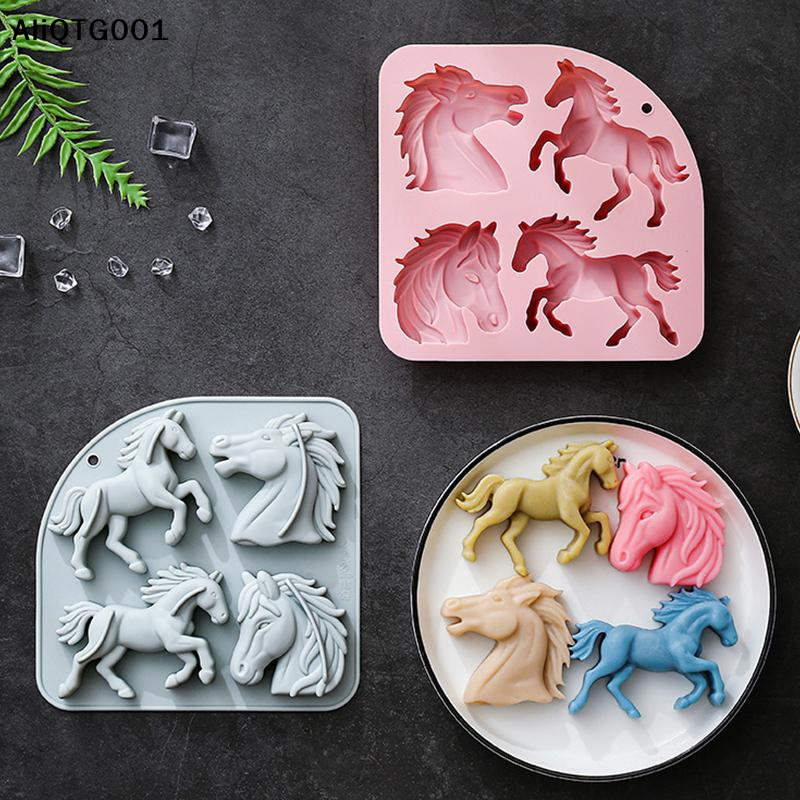 4-Cavity 3D Horse Silicone Mol - огляд і ціна Kitchen Tools In Baking