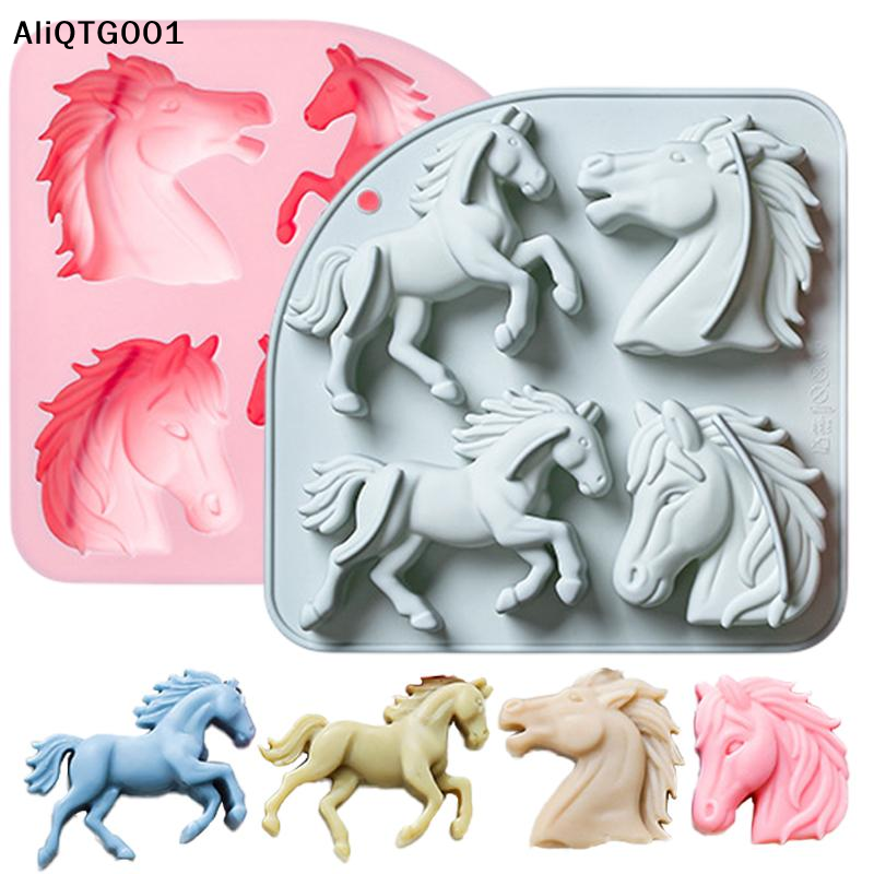 4-Cavity 3D Horse Silicone Mol - огляд і ціна Kitchen Tools In Baking