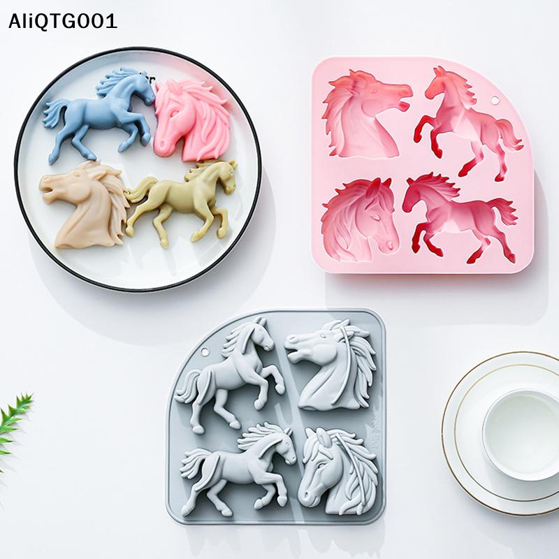 4-Cavity 3D Horse Silicone Mol - огляд і ціна Kitchen Tools In Baking