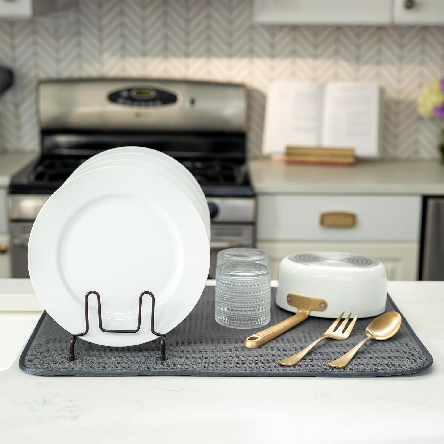 Dish drying mat XL, 18x 24, ab - огляд і ціна Kitchen Baking Counter